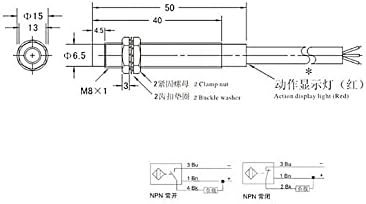 M8 2mm DC 5V NPN NO LJ8A3-2-Z / BX-5V Induktivni senzor blizine prekidač L15