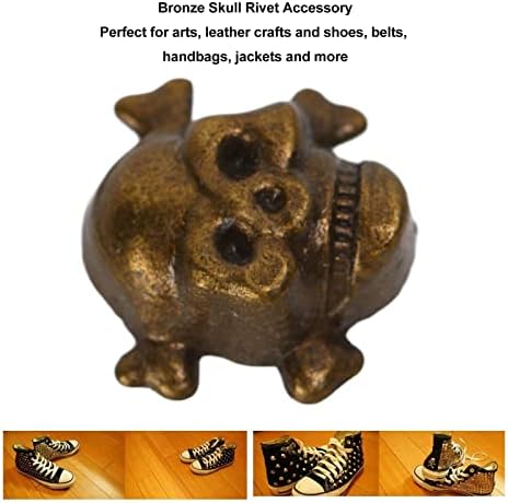 Jeanoko lubanja zakovice, brončani stil lubanja putko dugme jedno 13x12mm legura cinka, izgled cinka, diy izrada ručnih torbi
