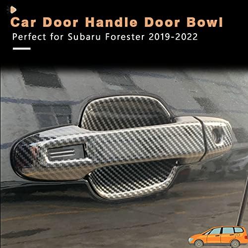 Boyous 8pcs ručka vrata Zaštitna vrata naljepnica naljepnica naljepnica naljepnica ugljična vlakna reflektirajuća naljepnica za zaštitu od ogrebotine zaštitni film za Subaru Forester 2019-2022