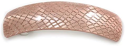 Avalaya Gold Caramel Snake Print akrilska kvadratna bareta / kopča za kosu u srebrnoj tonu - 90mm dugačak