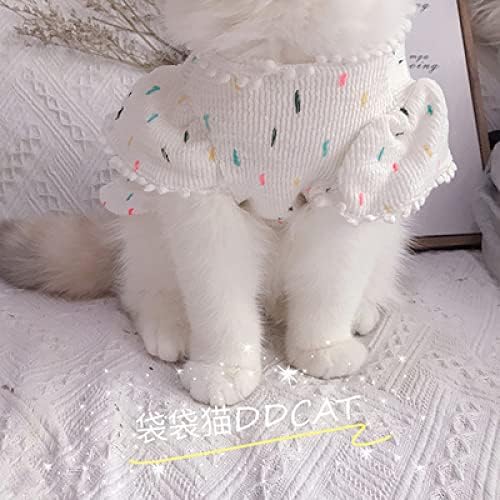 Majica mačke rufffle proljeće ljeto slatka polka točka haljina za kućne ljubimce Čista pamučna haljina