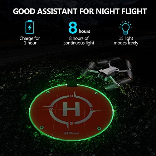 StarTrc drones bad za slijetanje sa LED svjetlom, svjetlosni univerzalni prijenosni helipad za DJI mini 3 / mini 3 Pro / Air 2s / mavic mini 2 // mavic 3 / dji avata fpv oprema za dronu