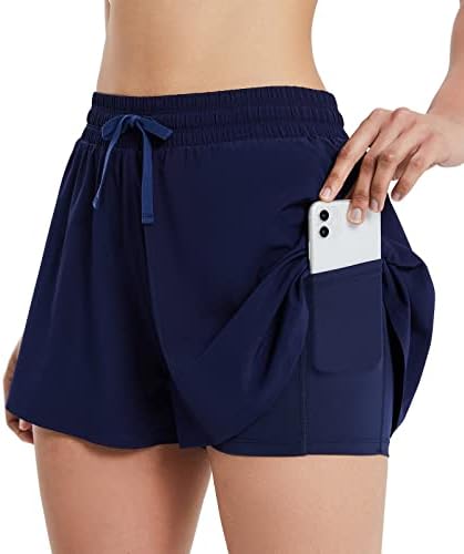 Baleaf ženske atletske kratke hlače s telefonskim džepovima 2 u 1 WoKrout kratke hlače