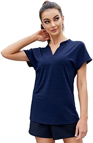 Kojooin ženska polo majica na kratkim rukavima sa ogrlica bez golfa tenisa joga brza suhi top v izrez majica