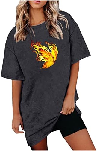 Ženske vintage predimenzionirane majice kratki rukav vatromet Grafički tees TOP Ljeto Y2K Vintage košulje za teen djevojke