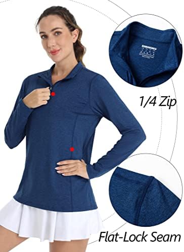 Tacvasen ženske upf 50+ majice 1/4 zip zaštita od sunca Dugih rukava Brza suha košulja Lagana planinarska na otvorenom