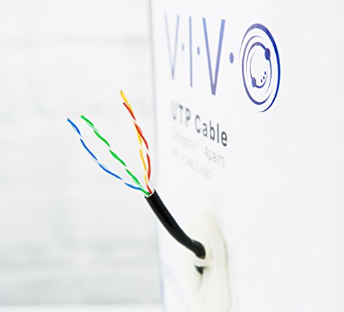 VIVO Crni 500ft rasuti Cat5e, CCA Ethernet kabl, UTP Pull Box, Cat-5e žica, vodootporan, vanjski, kabl