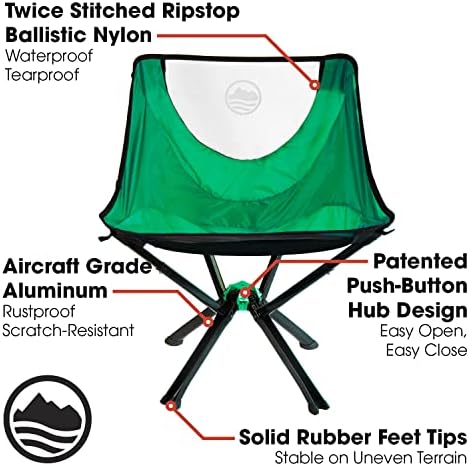 CLIQ prenosne stolice za kampovanje-mala sklopiva prenosiva stolica koja ide svuda na otvorenom.