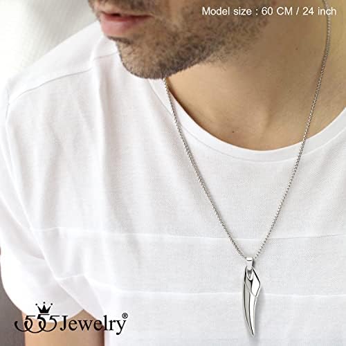 555jewelry 2 tone ogrlica od nerđajućeg čelika za muškarce, 16-24 inčni lanac kutija