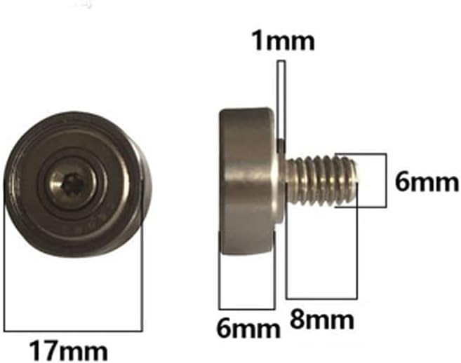 2kom M6 * 8mm navojni štap 17mm * 6mm točak za pomeranje fiksna remenica metalni nosivi vodeći točkovi prsten od nerđajućeg čelika