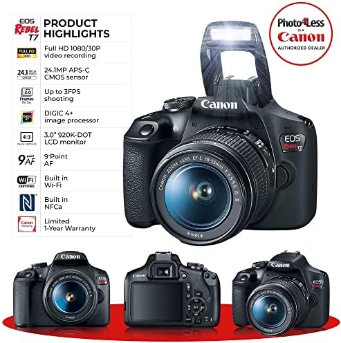 Canon EOS Rebel T7 digitalna SLR kamera sa EF-S 18-55mm f / 3.5-5.6 is STM objektivom + 64GB memorijska