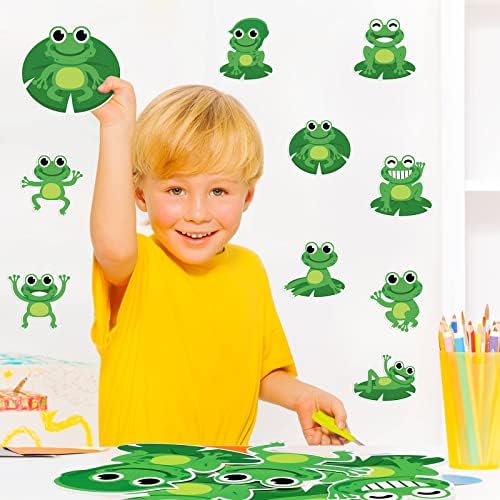 45 komada Žablji izrezi ukrasi na oglasnoj ploči zelena žaba oznake imena Akcenti dekor učionice sa ljepilom