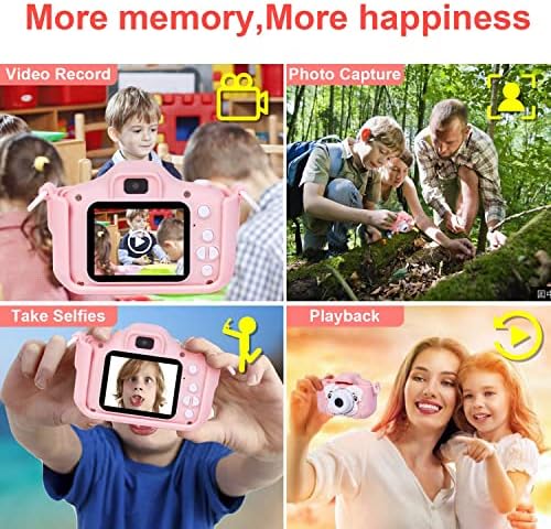 Phankey dječija kamera za djevojčice, digitalna kamera od 20mp1080p za malu djecu 3 4 5 6 7 8 godina sa karticom od 32 GB,meka silikonska futrola otporna na udarce, odličan poklon za djevojčice