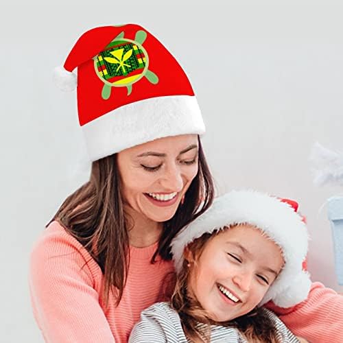 Tribal Kanaka Maoli Zastava kornjača Funny Božić šešir Santa Claus kape kratki pliš sa bijelim manžetama za Božić Holiday Party ukras zalihe
