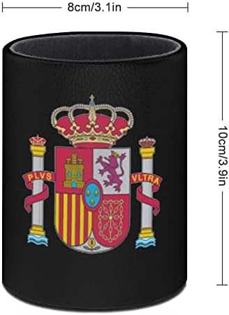 Španija logo PU kožna olovka držači okrugla olovka čaša kontejner uzorak stol Organizator za uredsku kuću
