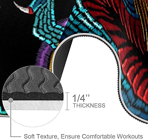 SDLKFRELI 6mm Extra Thick Yoga Mat, Dragon Print Eco-Friendly TPE vježbe Mats Pilates Mat sa