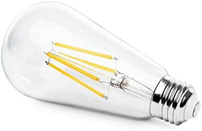 LVWIT Vintage LED Edison sijalice, 6.5 W, ekvivalentne 60W, bez zatamnjivanja, visoke svjetline toplo bijele 2700k, ST21 antikne LED žarulje sa 80+ CRI, E26 Srednja baza, prozirno staklo, pakovanje od 6