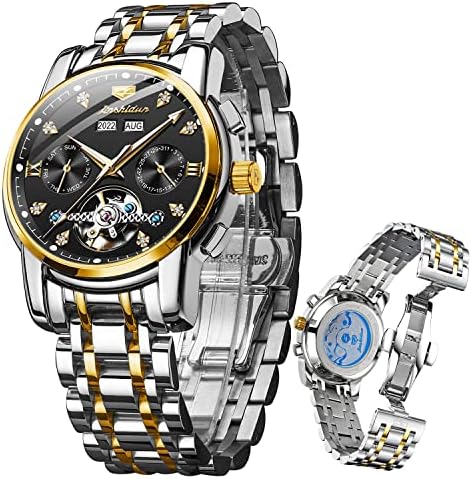 JSDUN satovi za muškarce Automatski mehanički ručni sat sa samonavijanjem Multi kalendar Nerđajući čelik