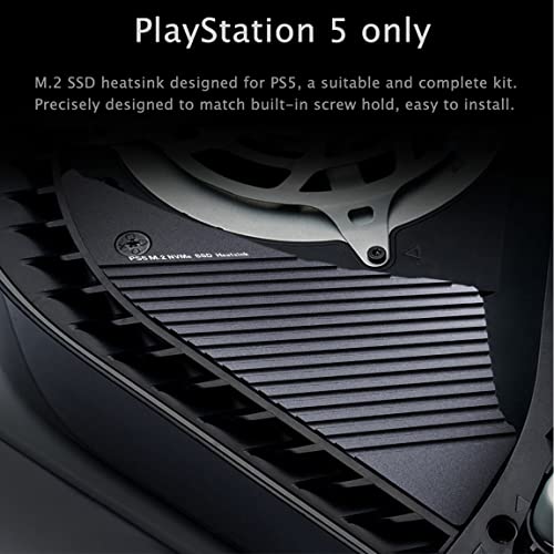 PS5 M. 2 SSD hladnjak, Playstation 5 Interni PCIe M. 2 NVMe SSD, dizajn odvođenja toplote velike površine, legura aluminijuma, komplet za montažu sa Grafenom i silikonskim termo jastučićima.