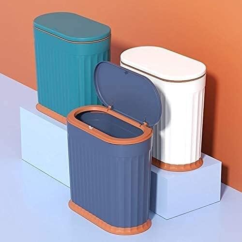 WXXGY kanta za smeće kante za smeće korpa za otpatke Push-On elastični poklopac uski cilindar za smeće sa poklopcem kanta za kuhinjski toalet kupatilo / Bijela