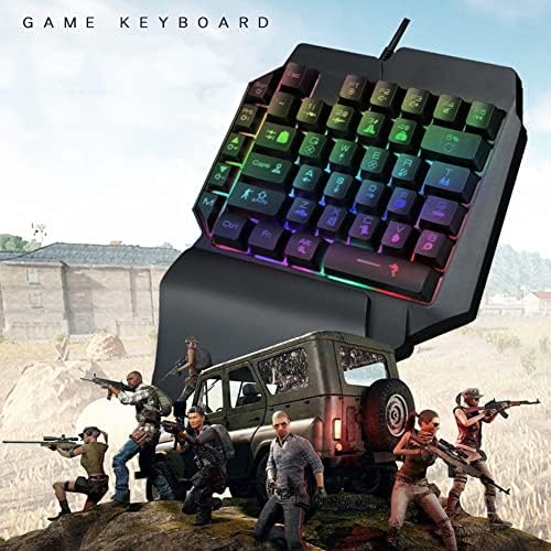 Archuu bežična jednoručna mehanička tastatura,RGB tastatura za igre sa 35 tastera,USB žičana tastatura