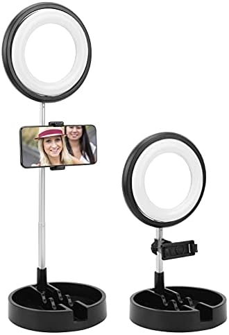 LED svjetlo za punjenje, podesivo svjetlo za video prsten, sa ogledalom za šminkanje i kopčom za telefon, za Selfie video za snimanje za snimanje