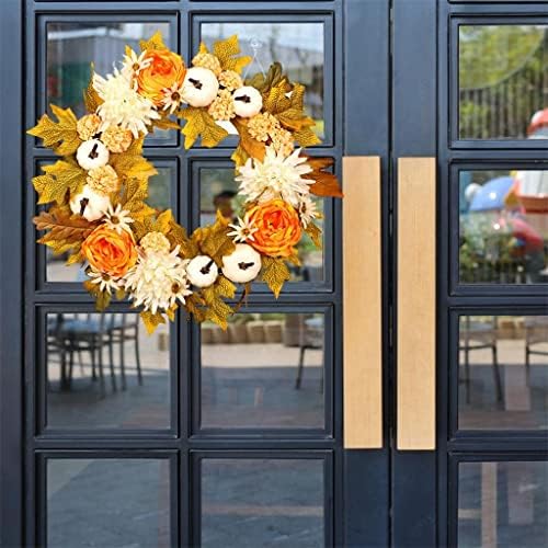 Jahh zahvalnosti javorov javorov vijenac Chrysanthemum bundeva vijenac ukras za vrata Fall Wear do dekor cvjetnog obruča