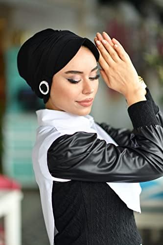 Turbanski šešir sa Clip-Hijab Cap-turbanima za žene-hijab za žene | omota za kosu za kosu-hemo-hemorak za žene-hidžab šešir