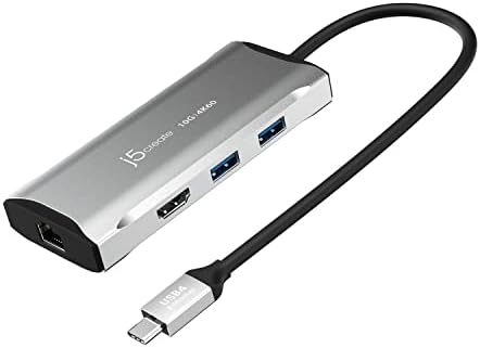 j5create USB C Hub - 4K 60Hz HDMI, 2 USB-a 10Gbps, USB-C 10Gbps sa PD 100W, Ethernet | / Multiport Adapter za MacBook, ChromeBook, XPS, Surface Pro