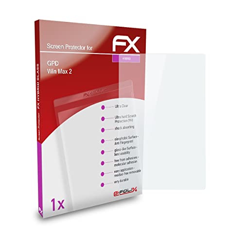 atFoliX zaštitni Film od plastičnog stakla kompatibilan sa GPD Win Max 2 zaštitom od stakla, 9h Hybrid-Glass FX