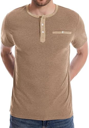 Geek rasvjeta muške košulje Henley s kratkim rukavima pamučne majice Casual Crt TEE za muškarce