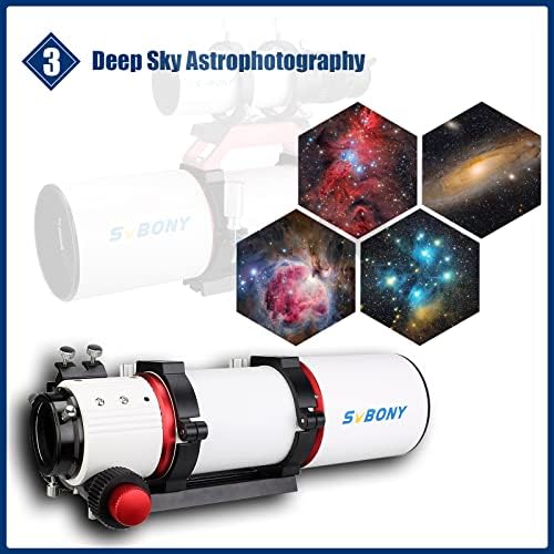 Svbony Sv550 teleskop, 80mm F6 APO Triplet refraktor OTA, Sv209 field Flattener, 1.0 X Flattener koriguje polje,