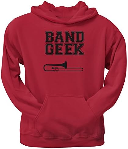 Band geek trombone crvena odrasla kapuljača
