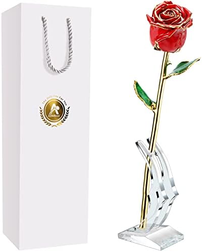 Aliverse Valentines Day pokloni za njenu ružu, 24K zlatna ruža izrađena od prave ruže - jedinstveni dizajn pozlaćena ruža za godišnjicu Valentines majčino rođendanski pokloni