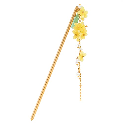 Retro Yellow Flowers štap za kosu Ancient Style Ressel privjesak Updo Accessories Kineski štapići