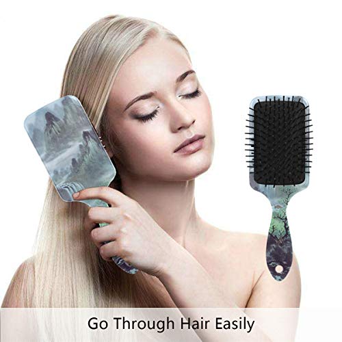 Vipsk Zračni četkica za kosu, plastična šarena pejzažna bajkska slika, pogodna dobra masaža i antitatska