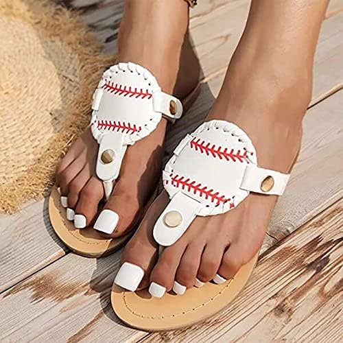 Bejzbol papuče za žene Moda Roman Vintage Casual japanke Clip-Toe plaže putne sandale ljetni ravni