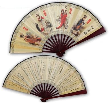 Vintage svileni sklopivi ventilatorski kostim kostim docor Decor 13 inča crvene bambusove kosti velike kineske ventilatore na poklone