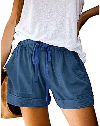 Ležerne kratke hlače za žene Ljeto Comfy Lounge Pure Boja Kratke hlače za plažu Baggy High Struk kratke