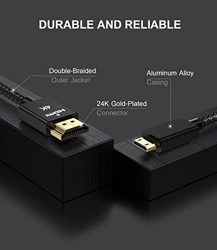 Elebase Mini HDMI na HDMI kabl 6.6 FT,4K 60Hz Mini HDMI kabl kompatibilan za DSLR kameru,kamkorder,grafičku