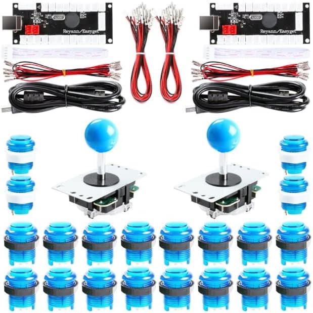 DIY kompleti prekidača arkadnih džojstika sa 20 LED arkadnih dugmadi + 2 džojstika + 2 kompleta USB enkodera + Set kablova za Arkadne dijelove -