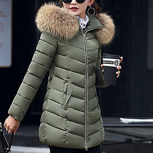 Fragarn Womens Trench kaput Ženske modne modele srednje dužine Slim pamuk jakna Big kose pamučna jakna