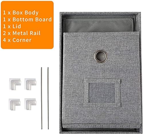 Linen file kutije sa metalnom kliznom šinom sa poklopcima za veličinu slova [2pack] kutija za skladištenje