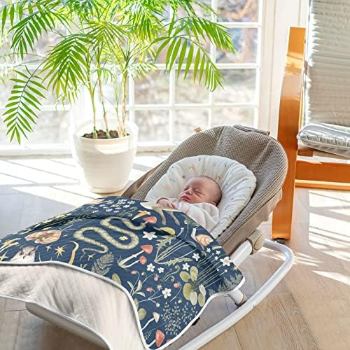 Swaddle pokrivač vilično šumski pamučni pokrivač za novorođenčad, primanje pokrivača, lagana mekana prekrivačica za krevetić, kolica, raketa, 30x40 u
