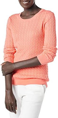 Essentials ženski lagani džemper sa dugim rukavima sa kablovima