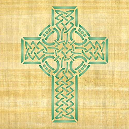 Celtic Cross Stencil, 3 x 4 inch-Celtic Druid vjerske etničke plemenske Knotwork šablone za farbanje