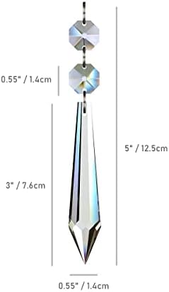 GOLDENHAITAI 20kom 76mm luster kristali Icicle prizme zamjena privjesci perle, vješalice kristali za ukras