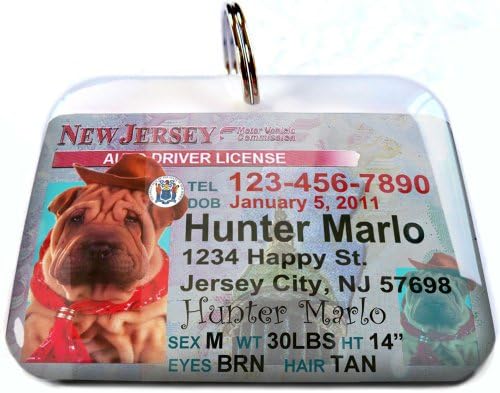 Identifikaciona oznaka registarske tablice vozača u New Jerseyju za mačke ili pse od ID4Pet