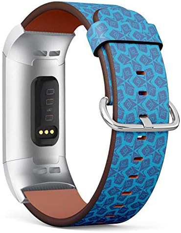 Kompatibilan sa Fitbit Charge 4, Charge 3, Charge 3 SE-zamjena kožna narukvica sat traka narukvica Narukvica za muškarce i žene-pozadina dizajn otisci