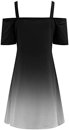 Nyybw ženske ljetne Ležerne haljine trendi gradijentne boje V-izrez s ramena kratke rukave trake sa patentnim zatvaračem ljetna Mini haljina